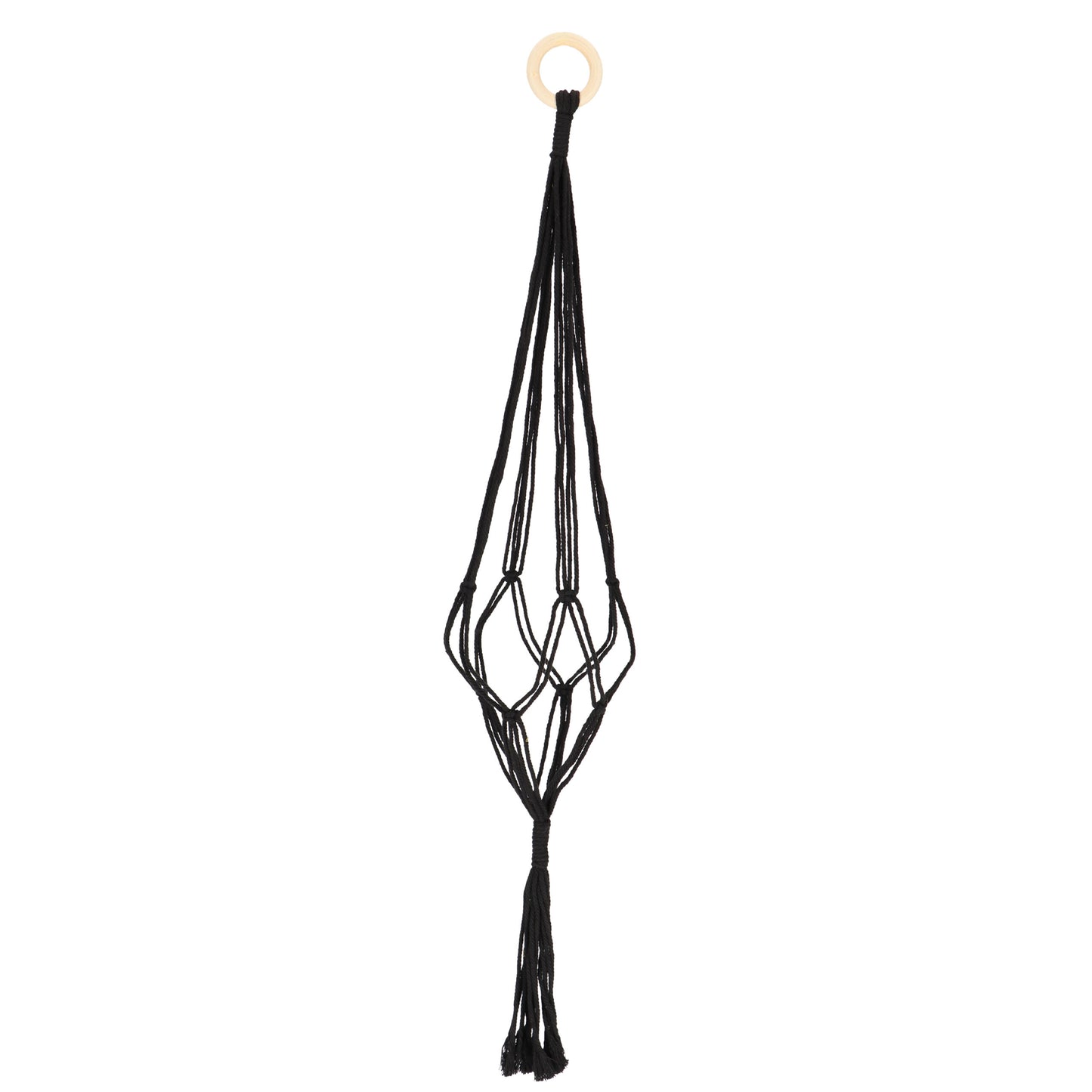 Macrame amppeli musta, korkeus 71 cm