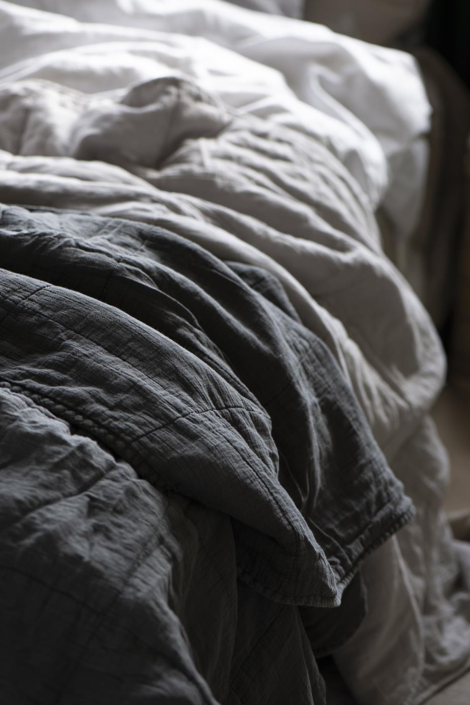 Päiväpeitto – Vintage quilt kivipesty 240 x 240 cm Savunharmaa – Thunder grey