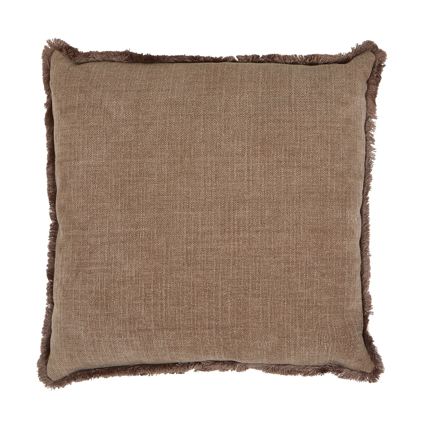 Tyynynpäällinen Chenille hapsureunat Vaaleanruskea 45 x 45 cm