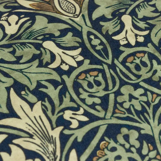 Tyynynpäällinen joka sopii ulkokäyttöön William Morris Snakeshead sinivihreä 40 x 60 cm