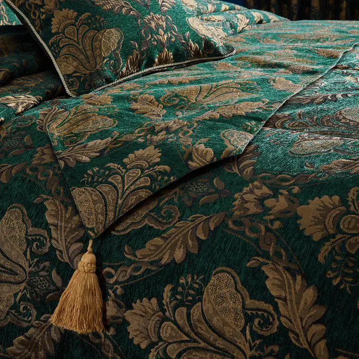 Sängynpäätypeitto - hotellipäiväpeitto Emerald - sinisenvihreä 33 x 230 cm