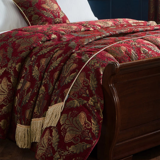 Torkkupeitto Jacquard chenille Burgundy 130 x 170 cm