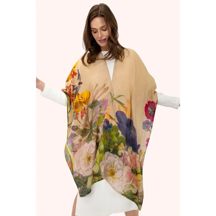 Poncho huivi Autumn Posy