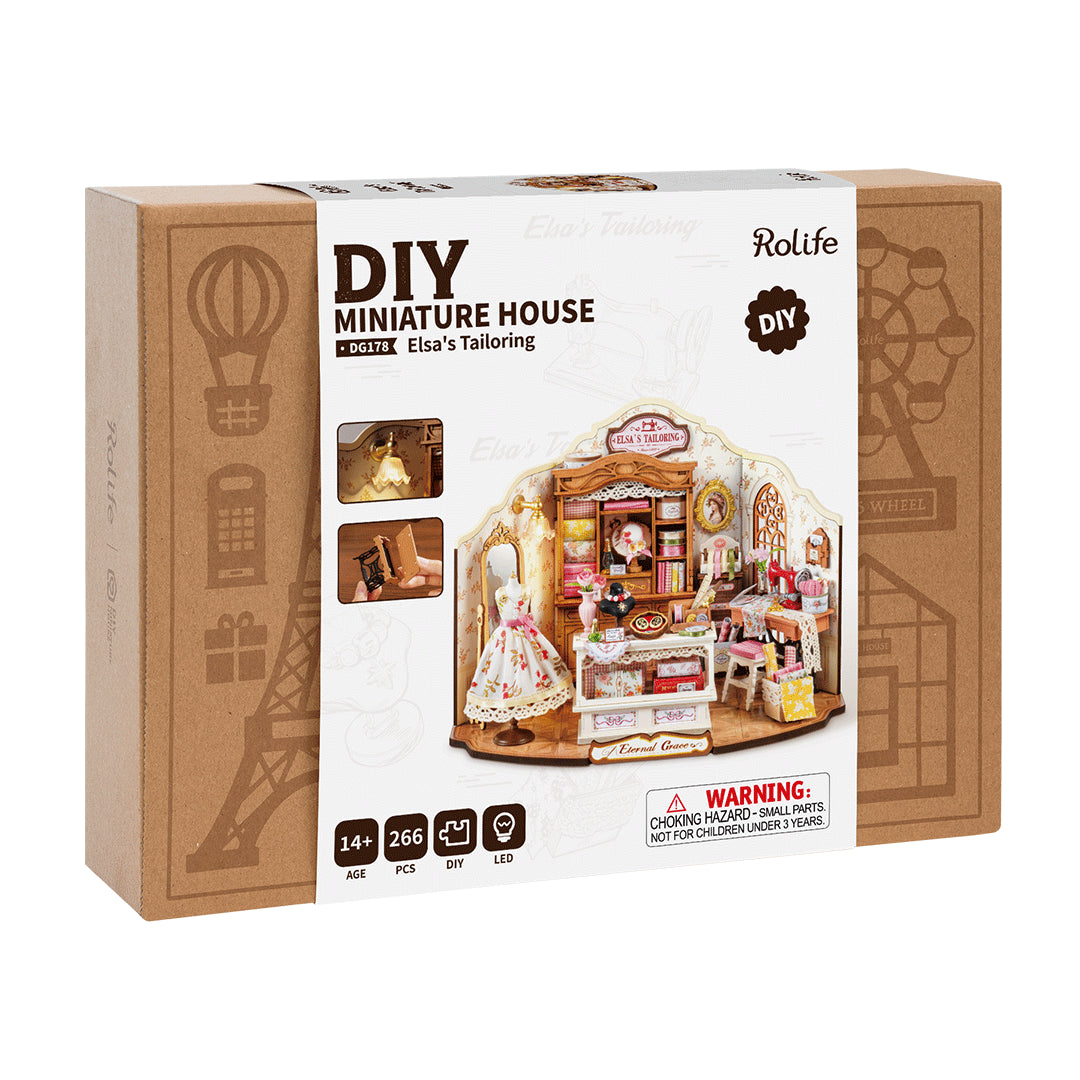 Elsa's Tailoring - koottava DIY miniatyyri