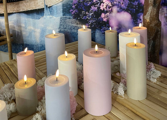Led-kynttilä ulkokäyttöön Vaaleanpunainen (Dust red) halk. 10 cm