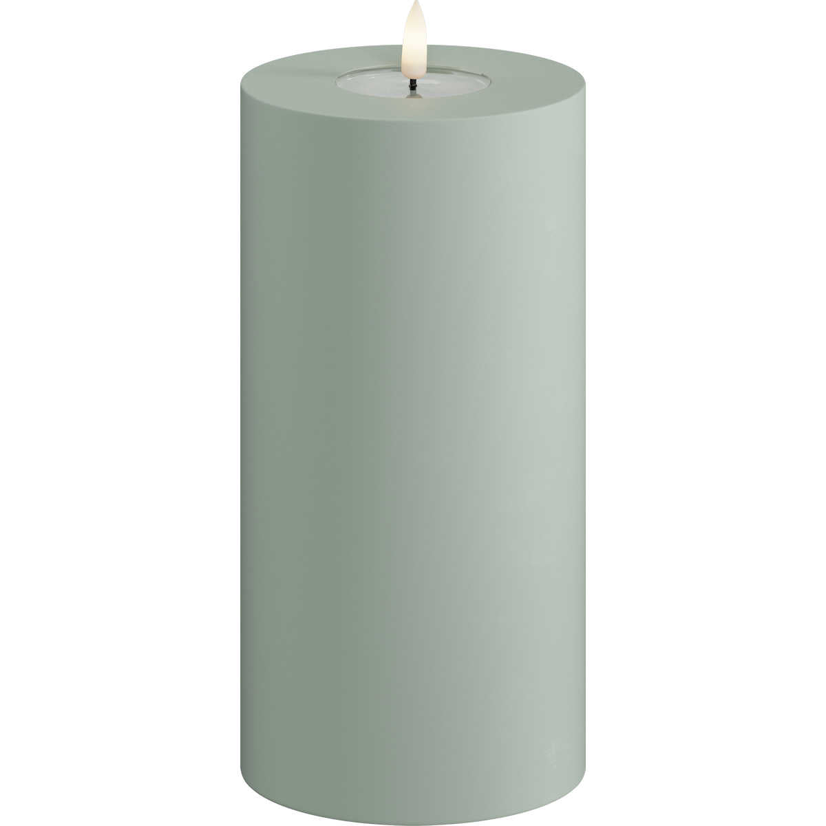 Led-kynttilä ulkokäyttöön Salvian vihreä (Salvie Green) halk. 10 cm
