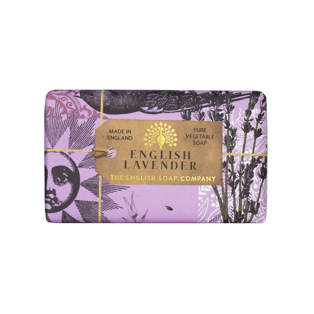 Nestesaippua, käsivoide ja palasaippua lahjalaatikko laventeli - English Lavender