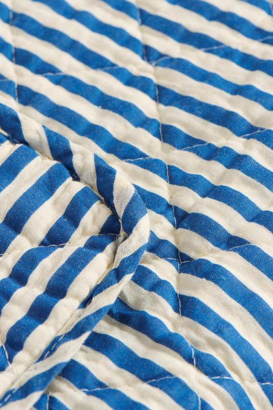 Puuvillatäkki tummansiniset raidat