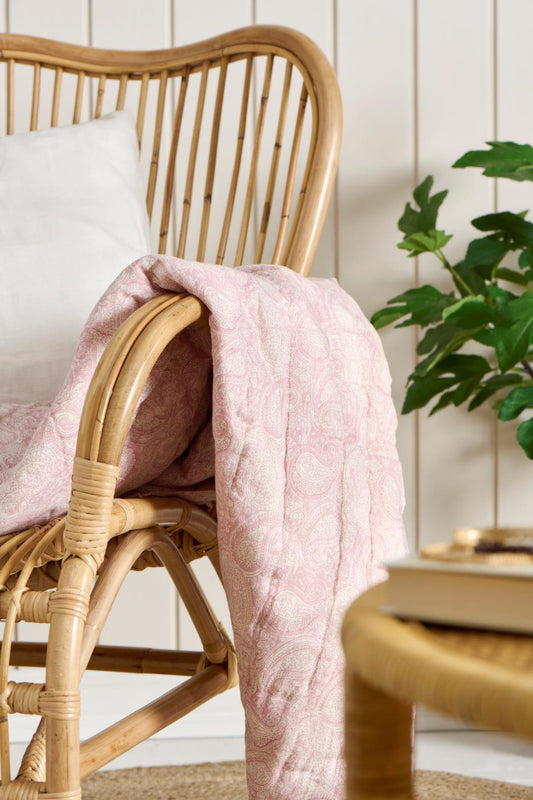 Paksu täkki Aya - paisley kuvio roosa