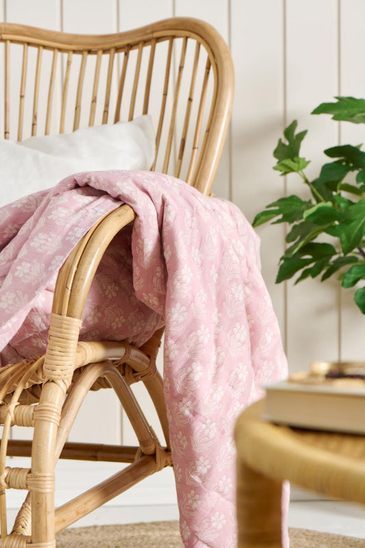 Paksu täkki Cathy - kukkakuvio roosa