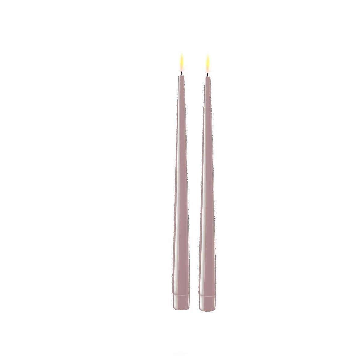 Puuteriroosa (Rose) Led antiikkikynttilä kork. 28 cm 2 kpl