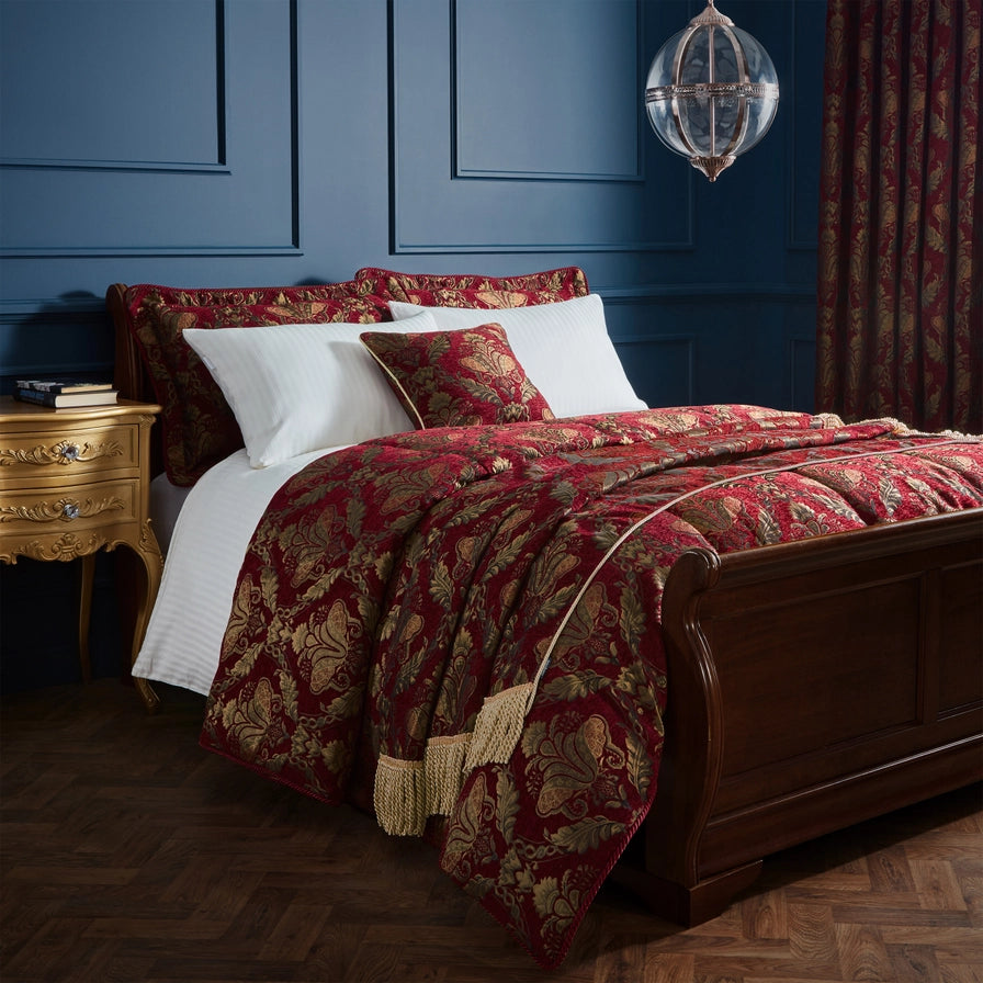 Nojatyynyn päällinen sänkyyn Jacquard chenille Burgundy 58 x 84 cm