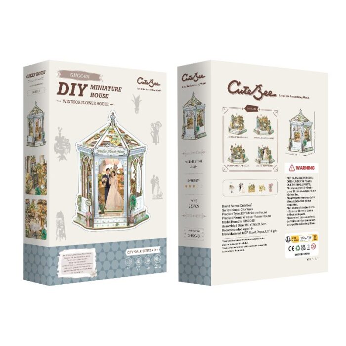 DIY miniatyyri Windsors Flower House (sis. 4 vaihtoehtoista teemaa)
