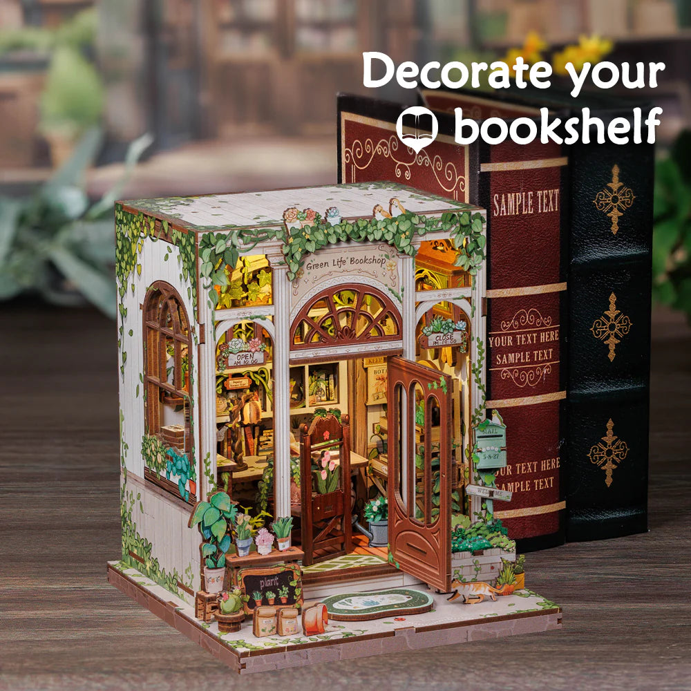 DIY Minimaailma kirjahyllyyn – Green Life Bookshop Book Nook