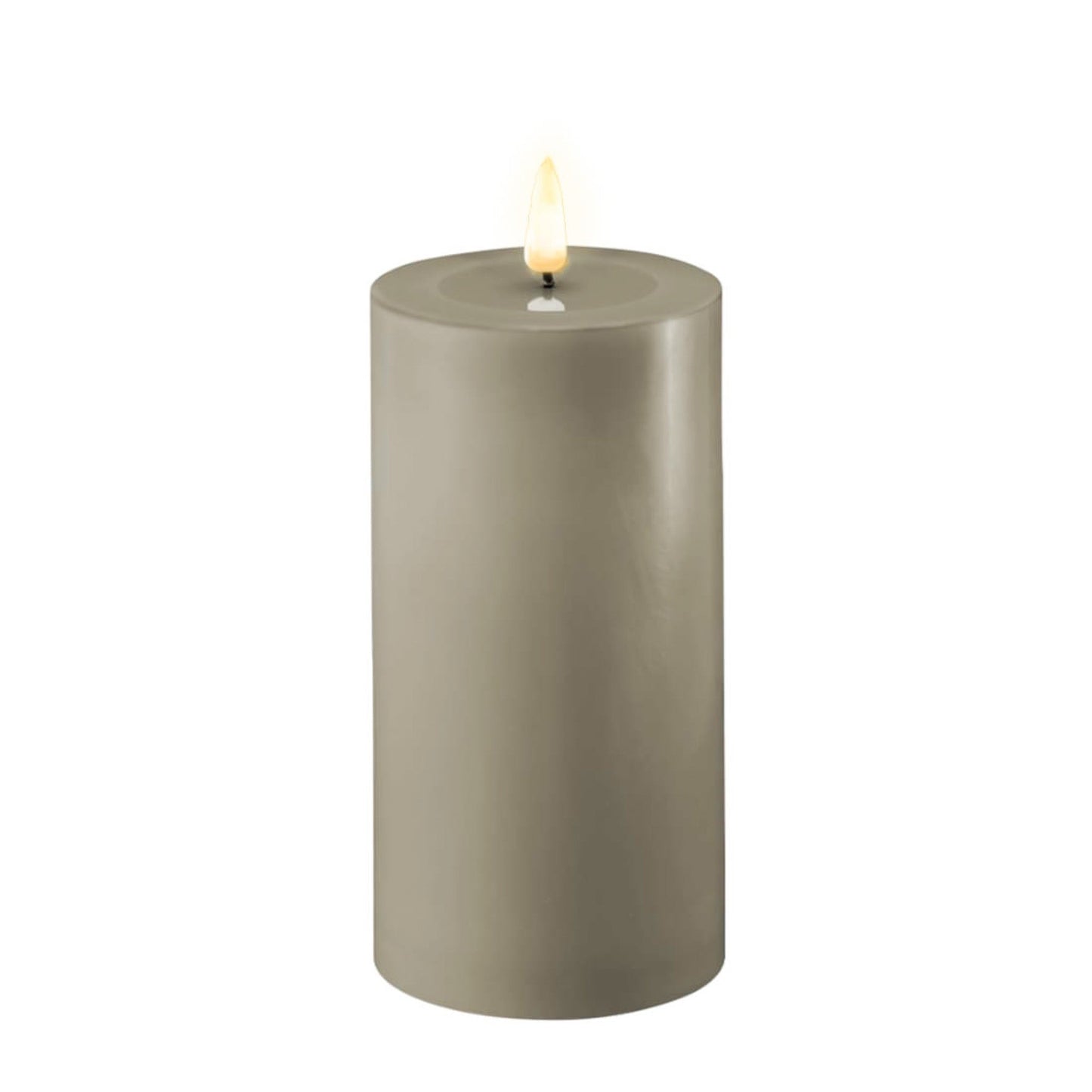 led kynttilä taupe 15 cm