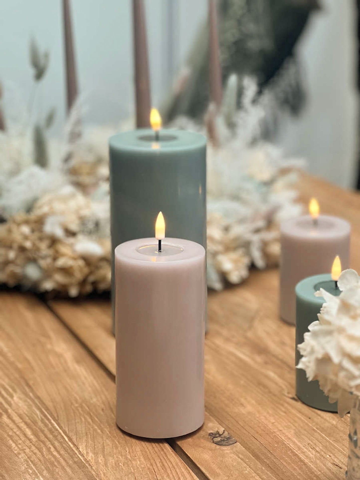 Led-kynttilä Puuteriroosa (Rose) halk. 7,5 cm