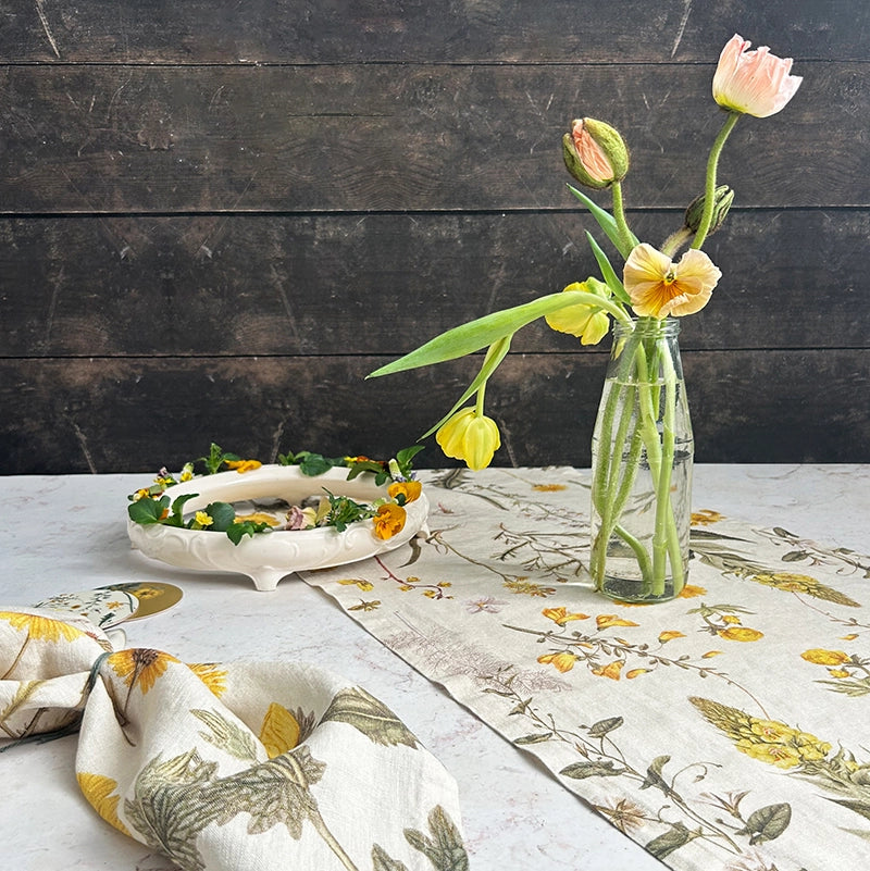 Kaitaliina Keltaiset kukat - Flora danica 45 x 145 cm