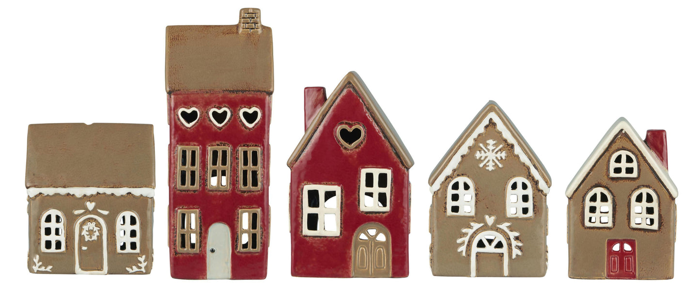 Talolyhty ruskea - punainen ovi