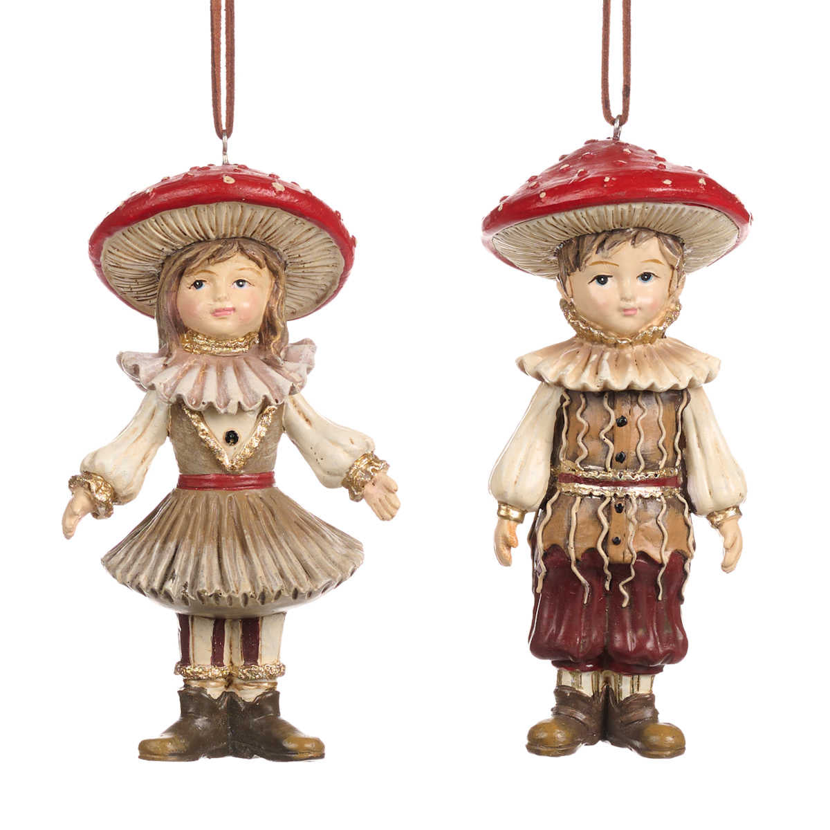 Sienihattu tyttö ripustettava koriste, 13 cm