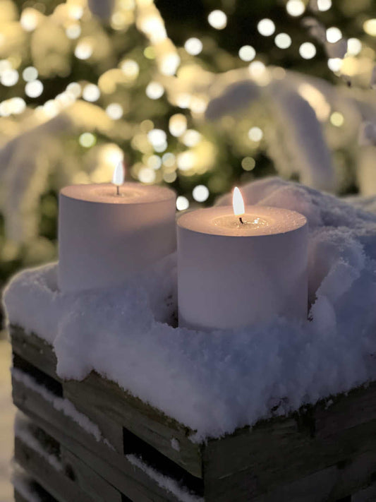 Led-kynttilä ulkokäyttöön Valkoinen halk. 10 cm