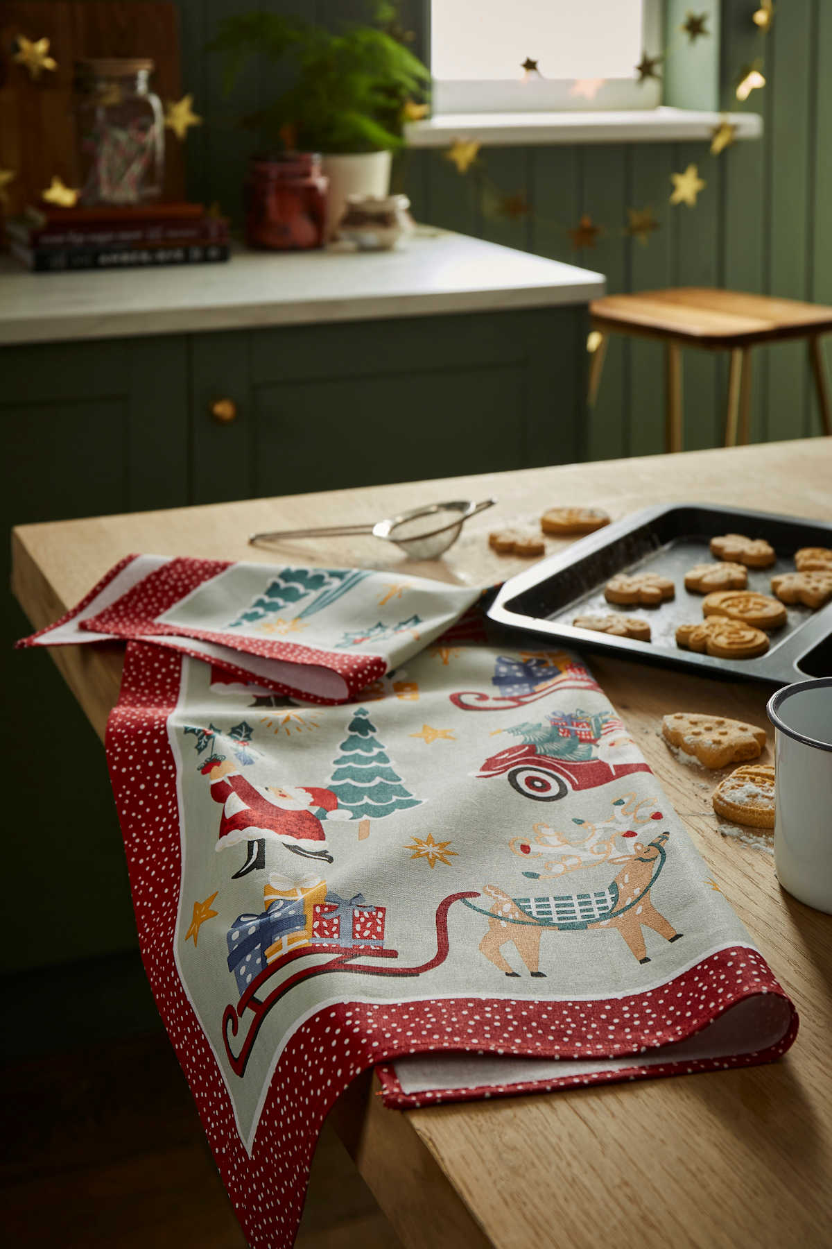 Keittiöpyyhe Joulupukin joulupuuhat - Tis Season