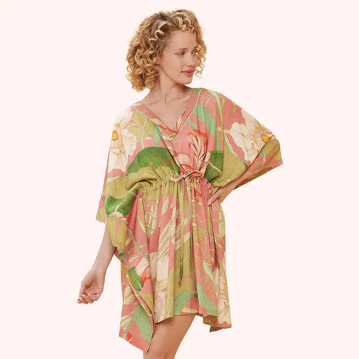 Kaftaanimekko Delicate Tropical - Candy (one size)