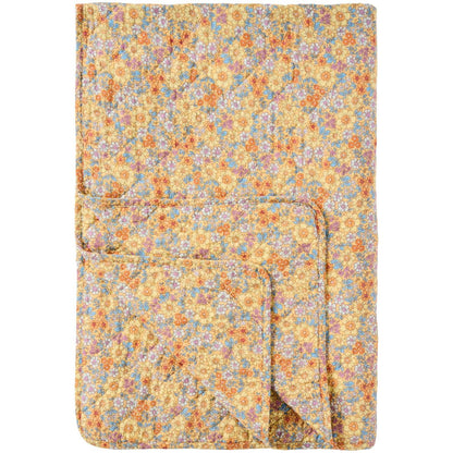Puuvillatäkki Keltaiset, oranssit ja siniset pikkukukat 130 x 180 cm