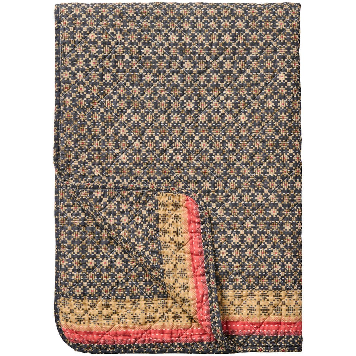 Puuvillatäkki Indian Sari Tummansininen 130 x 180 cm