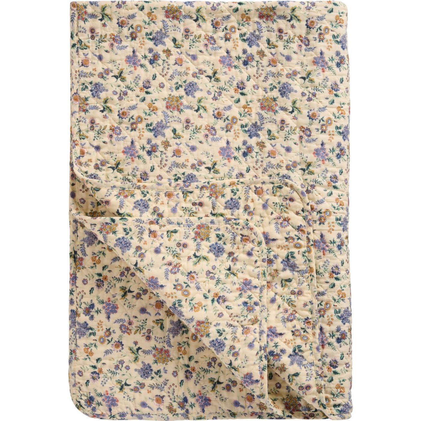 Puuvillatäkki Violetit ja ruskeat kukat 130 x 180 cm