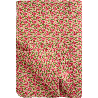 Puuvillatäkki Pinkit ja punaiset kukat 130 x 180 cm