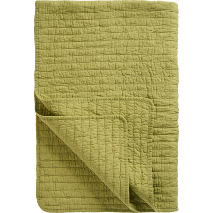 Puuvillatäkki Vihreä - Herbal Green rasti-tikkaus 130 x 180 cm