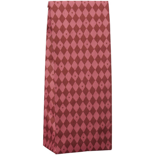 Paperipussi Harlekiini-ruutu tummanpunainen Koko: M (12 x 30,5 cm) 10 kpl