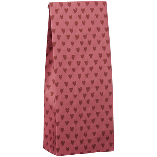 Paperipussi Sydämet tummanpunainen Koko: S (9 x 22,5 cm) 10 kpl