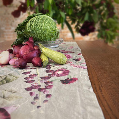 Kaitaliina Blossom Garden salvianvihreä 45 x 145 cm
