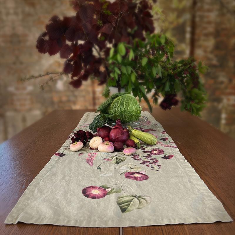 Kaitaliina Blossom Garden salvianvihreä 45 x 145 cm