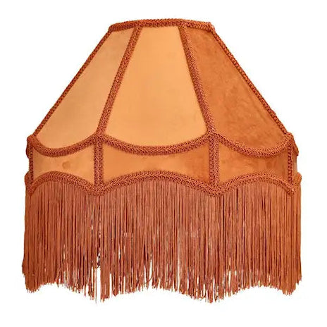 Iso lampunvarjostin Samettinen hapsuilla Terracotta, halkaisija 40 cm