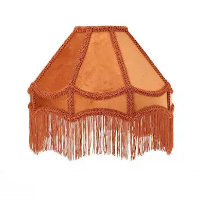 Lampunvarjostin Samettinen hapsuilla Terracotta, halkaisija 31 cm