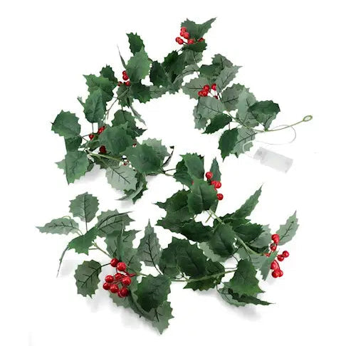 Holly - Orjanlaakeriköynnös LED-valoilla, 1,7 m