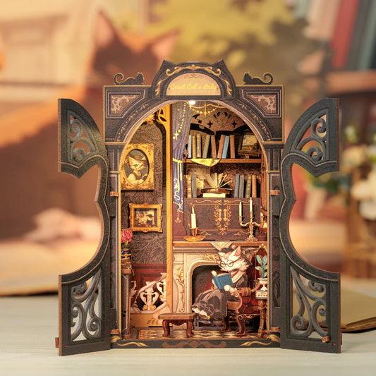 DIY Minimaailma kirjahyllyyn – Count Cats Study Book Nook