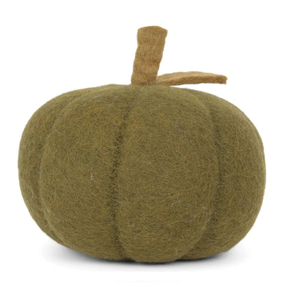 Vihreä kurpitsa 16 cm huopakoriste
