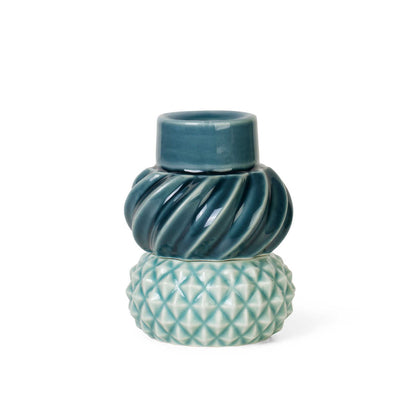 Kaksiosainen kynttilänjalka Petrol &amp; Peacock - Samsurium