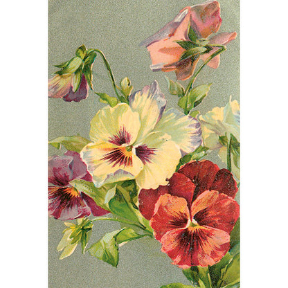 Postikortit peltirasiassa - Vintage Flowers