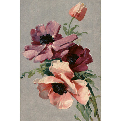 Postikortit peltirasiassa - Vintage Flowers
