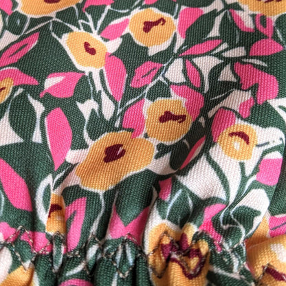 Puutarhakäsineet Floral pinkki ja keltainen
