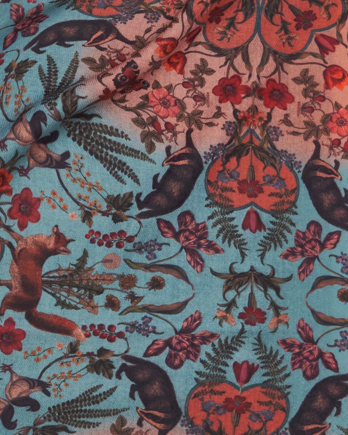 Paksu Huivi Kettu - Folksy Fox Teal