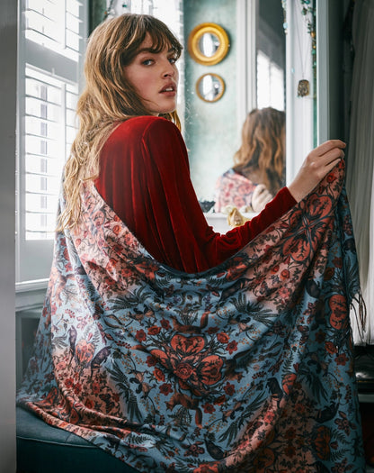 Paksu Huivi Kettu - Folksy Fox Teal