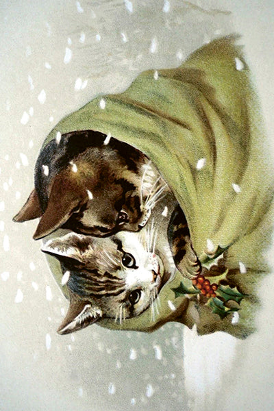 Postikortit peltirasiassa 20 kpl - Vintage Kittens - Kissat