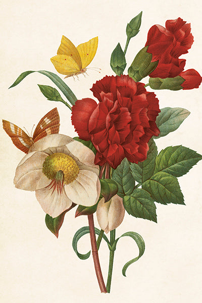 Postikortit peltirasiassa 20 kpl - Vintage Flowers