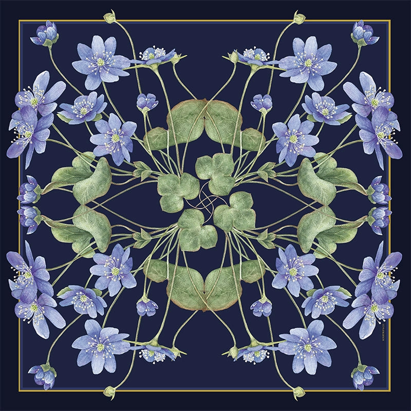 Silkkihuivi Vuokko - Anemone 50 x 50 cm