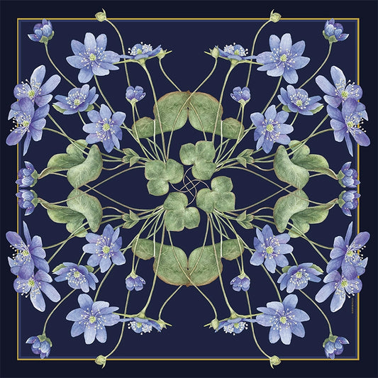 Silkkihuivi Vuokko - Anemone 50 x 50 cm